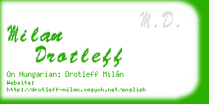 milan drotleff business card